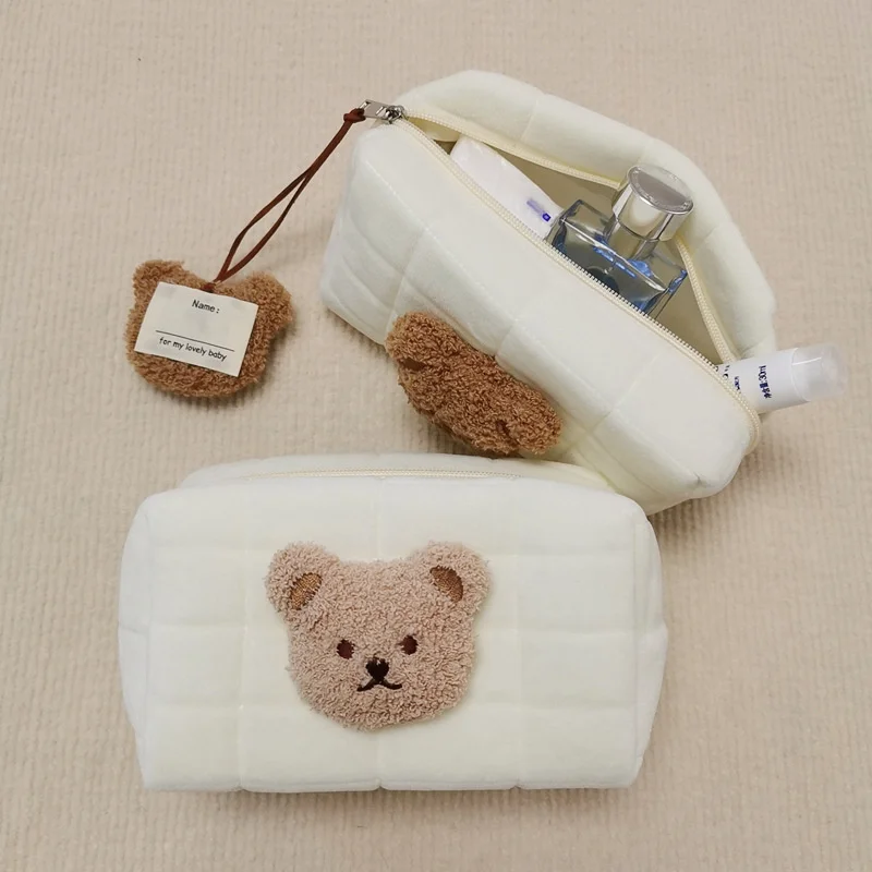 Cute Bear Baby Toiletry Bag Reusable Mommy Bag Diaper Nappy Bag Baby Stuff Organizer Mini Caddy Storage Bag Baby Accessories