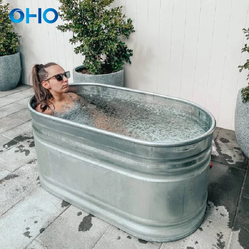 For OHO Hot Sale Outdoor Stainless Steel Ice Bath External Steel Athlete Cold Plug Bath