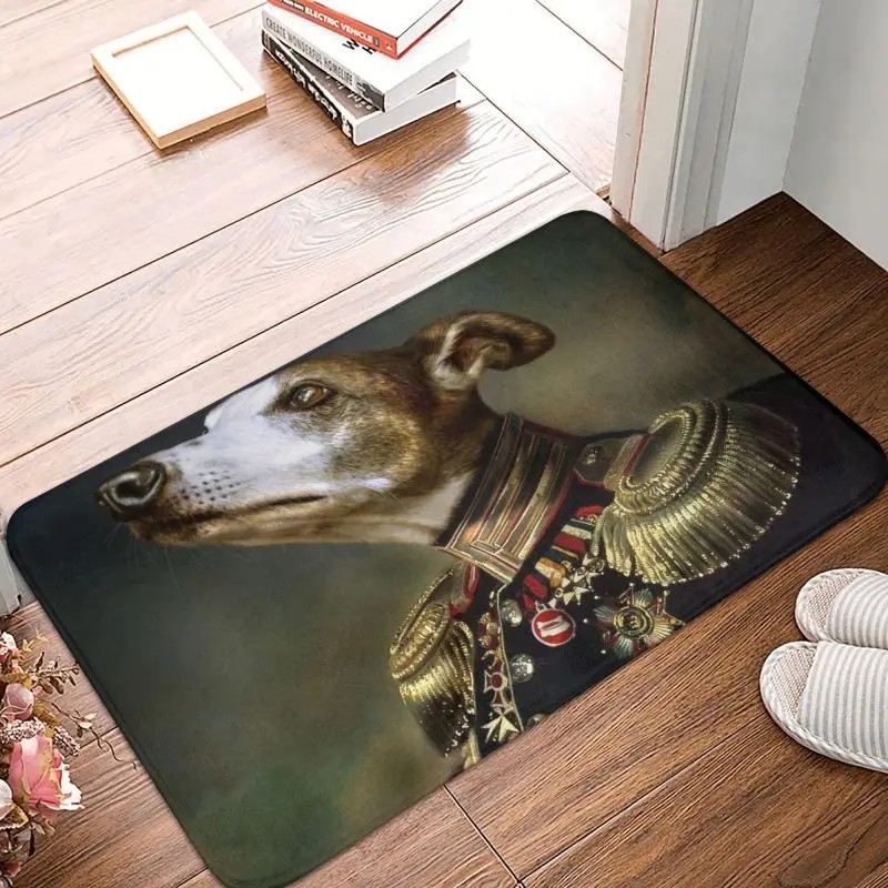 Custom Vintage Dog Portrait Doormat Anti-Slip Entrance Bath Kitchen Floor Door Mats Regal Pet Garden Carpet Rug