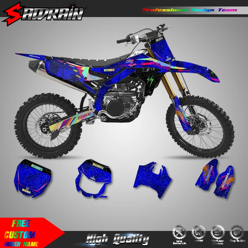 Sawrain Motorcycle Sticker Custom Team Graphics Decals Kit For YAMAHA 19-23 YZF250 18-22YZF450 19-22 WRF450 20-23 WRF250