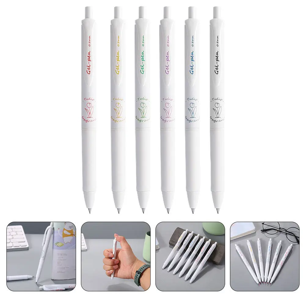 

6 шт. нейтральных гелевых ручек для студентов, школьные канцелярские принадлежности, декоративные ручки для письма