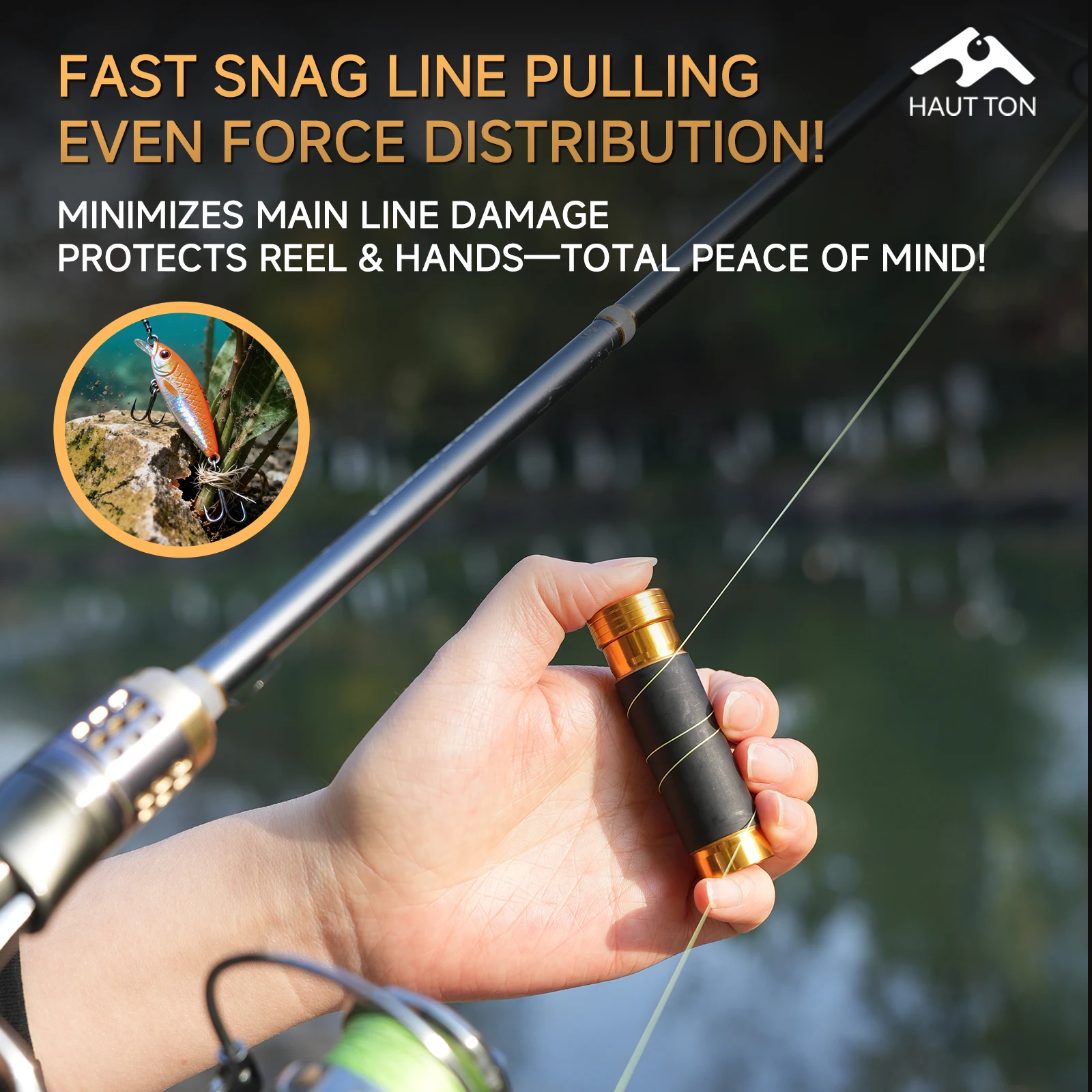HAUT TON Portable Aluminum Alloy Fishing Line Puller GT/PR/FG Knot Assistant Anti-Slip Lightweight Tool Suitable for Enthusiasts