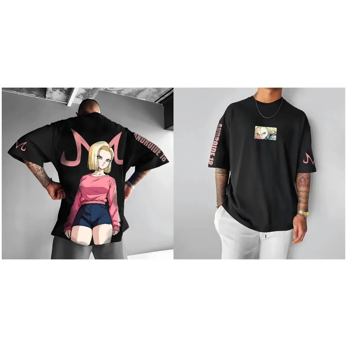 Dragon Ball 2025 Новая горячая аниме Android 18 Мужчины Женщины Harajuku Летняя футболка Ретро Уличная одежда Негабаритные свободные повседневные фитнес-футболки Y2k