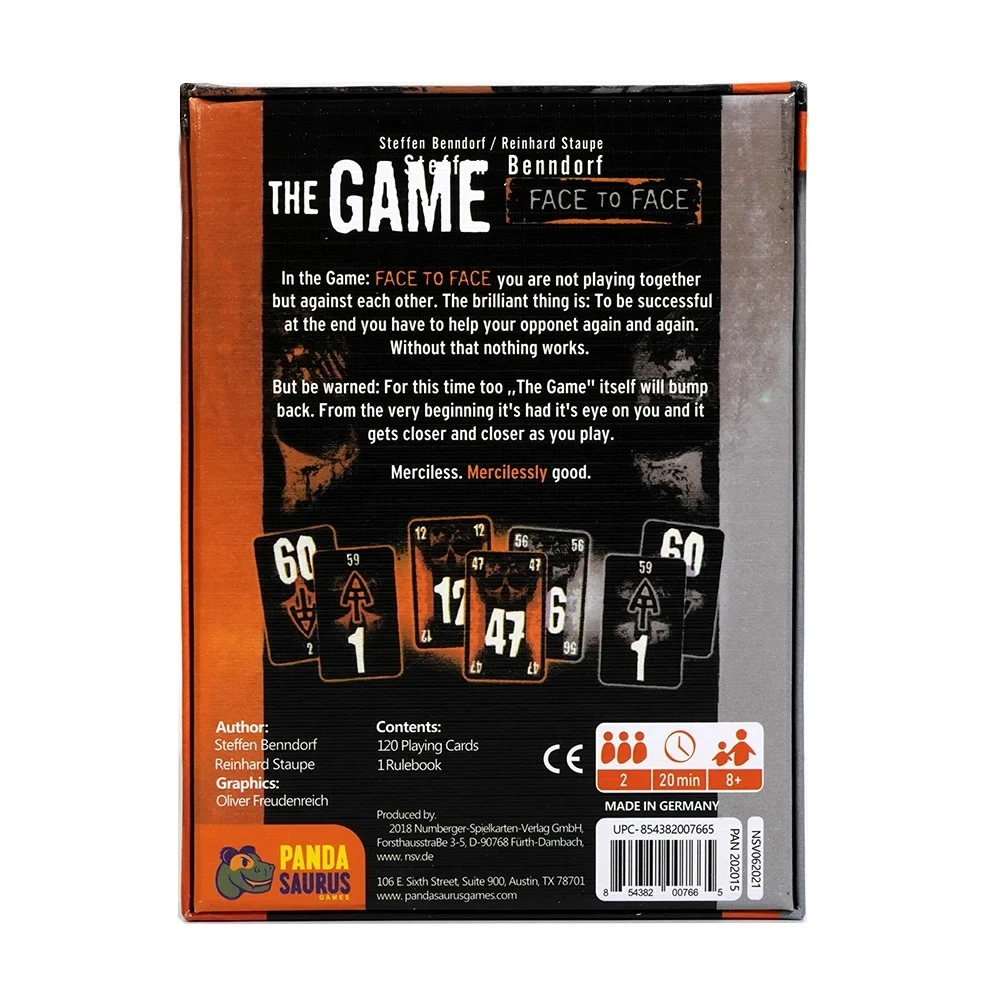 The Game: Face to Face Card Game - A Thrilling 2-Player Dueling Version Christmas Halloween Thanksgiving Gifts