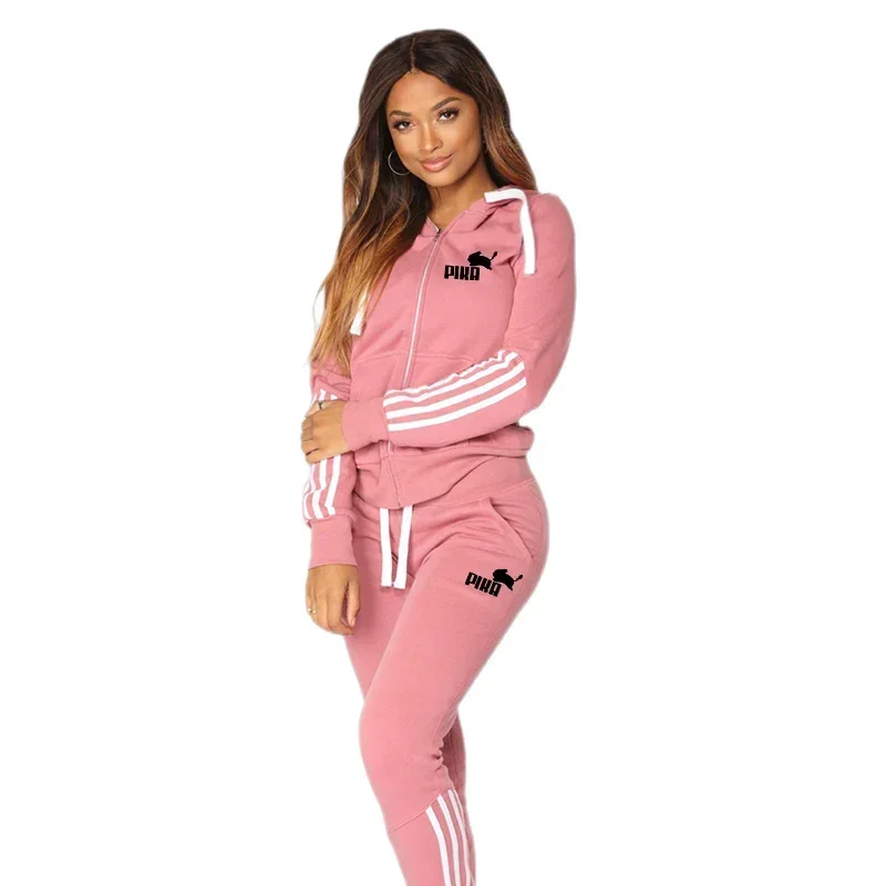 2026 Hot Sale Woman Zip-up Hoodie Sweatpants Autumn Winter Daily Casual Sporty Jogger Set Ladies Urban Fashion Sexy Hoody Outfit