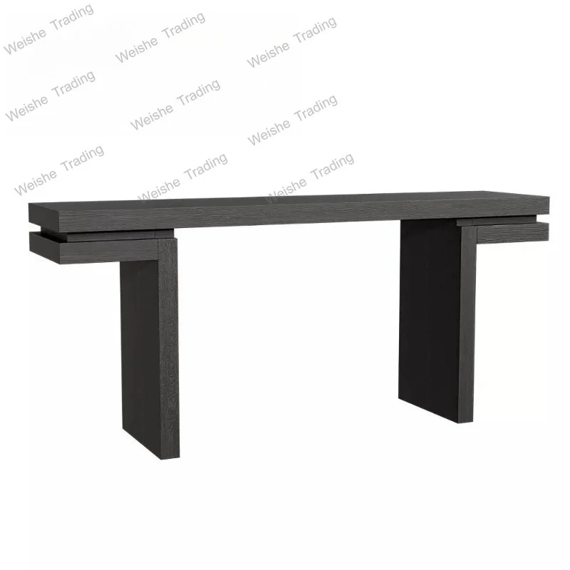 Wabi Sand medieval style Entrance Platform Solid Wood Round Bead Edge End View Decoration Table Case