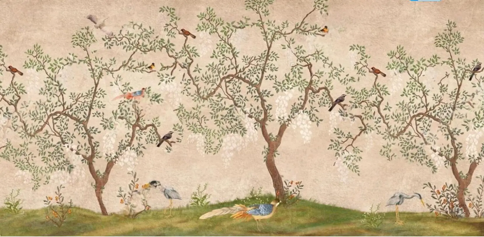 Custom mural Chinese retro tree Green Leaves bird pavilion scenery photo wallpaper Hotel study restaurant wallpapers home decor