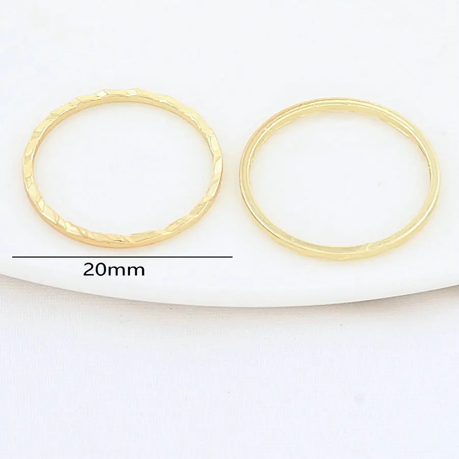 20PCS 20MM 14K 골드 도금 황동 폐쇄 반지 원형 원형 매력 펜던트 고품질 보석 결과 액세서리