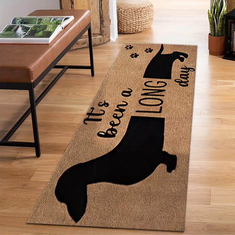 Funny Dachshund Doormat Its Been A Long Day Print NonSlip Floor Mat for Entryway Dog Lover Home Decor Easy Clean Bedroom