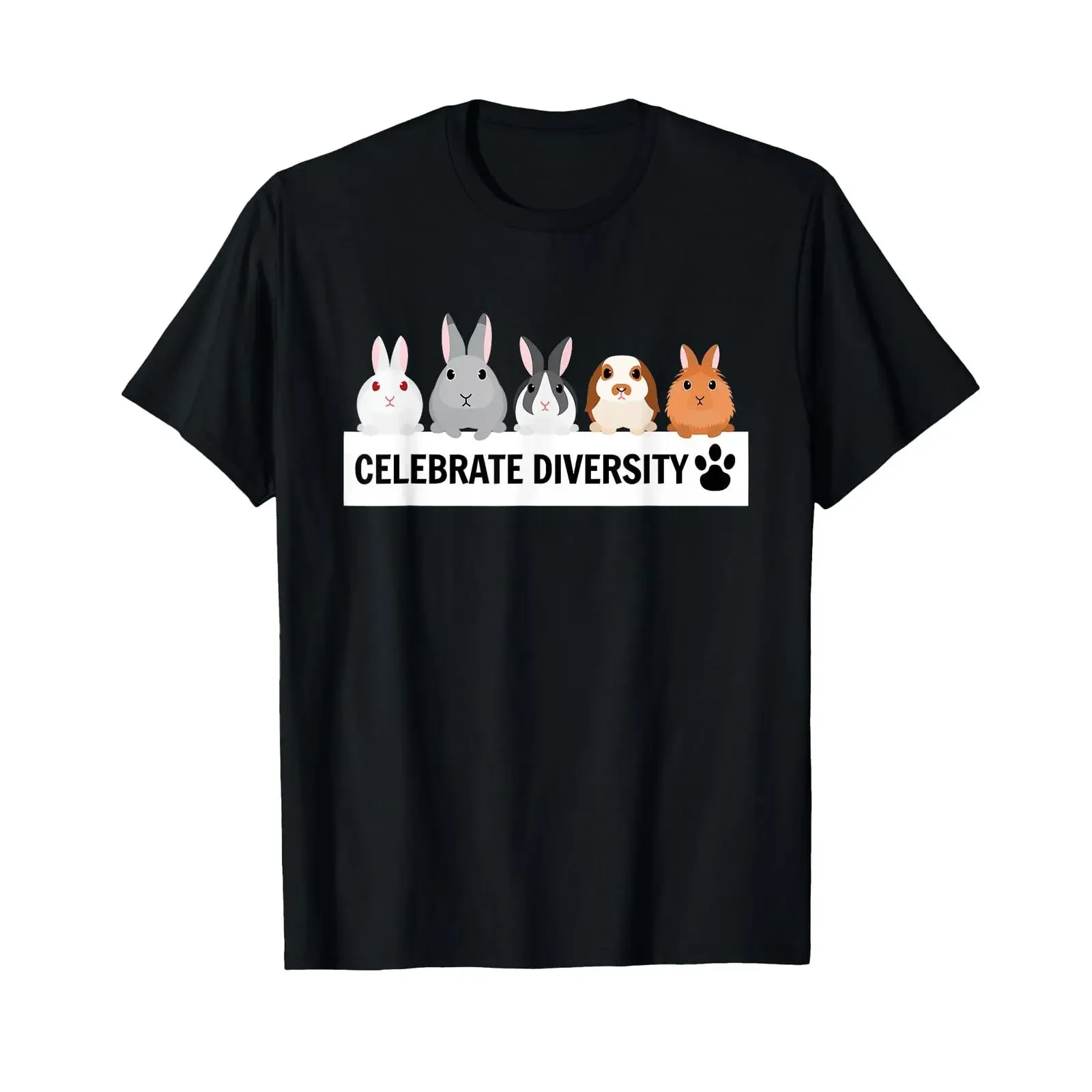 Celebrate Diversity Cute Pet Bunny T Shirt for Rabbit Lovers vintage Washed streetwear Stylish Breathable Top For Everyday Wear