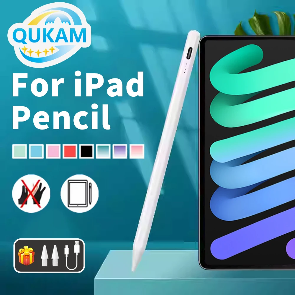 

QUKAM For Apple Pencil With Palm Rejection Tilt Sensitivity Stylus Pen For 2018-2025 iPad 6/7/8/9/10 Mini 5/6 Air3/4/5 Pro 11/12