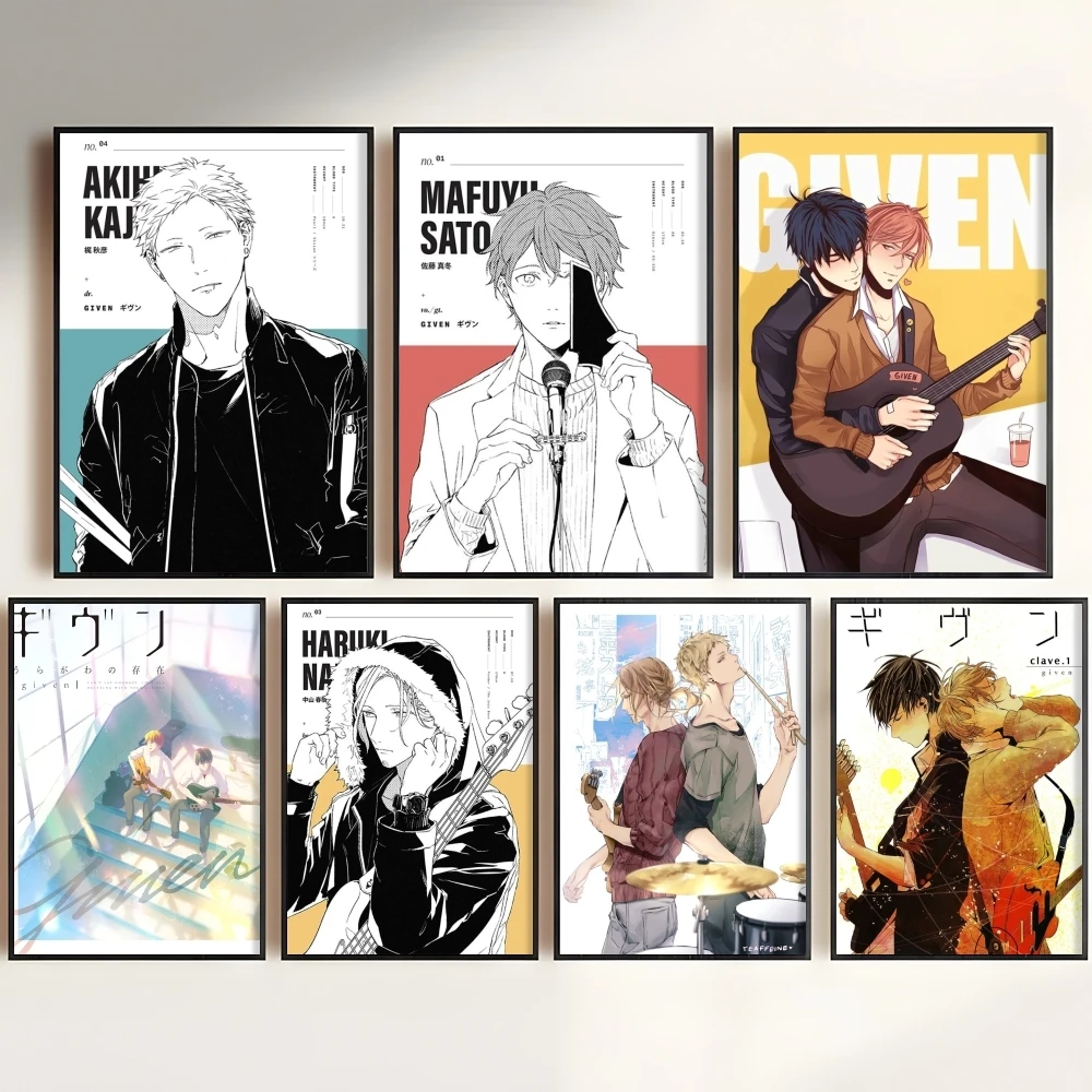 G-Given Yaoi Anime Painting Calligraphy Canvas Poster Art for Bedroom Living Room Home Decor Decals HD Wall Decoration Gift