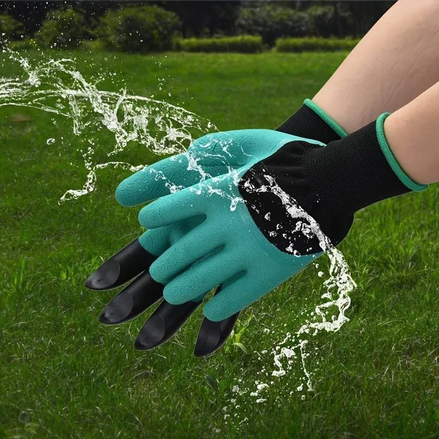 1 Double Clawed Gardening Gloves Waterproof, Lead-Free, Alcohol-Free, Puncture Resistant Latex Outdoor Tools for Digging