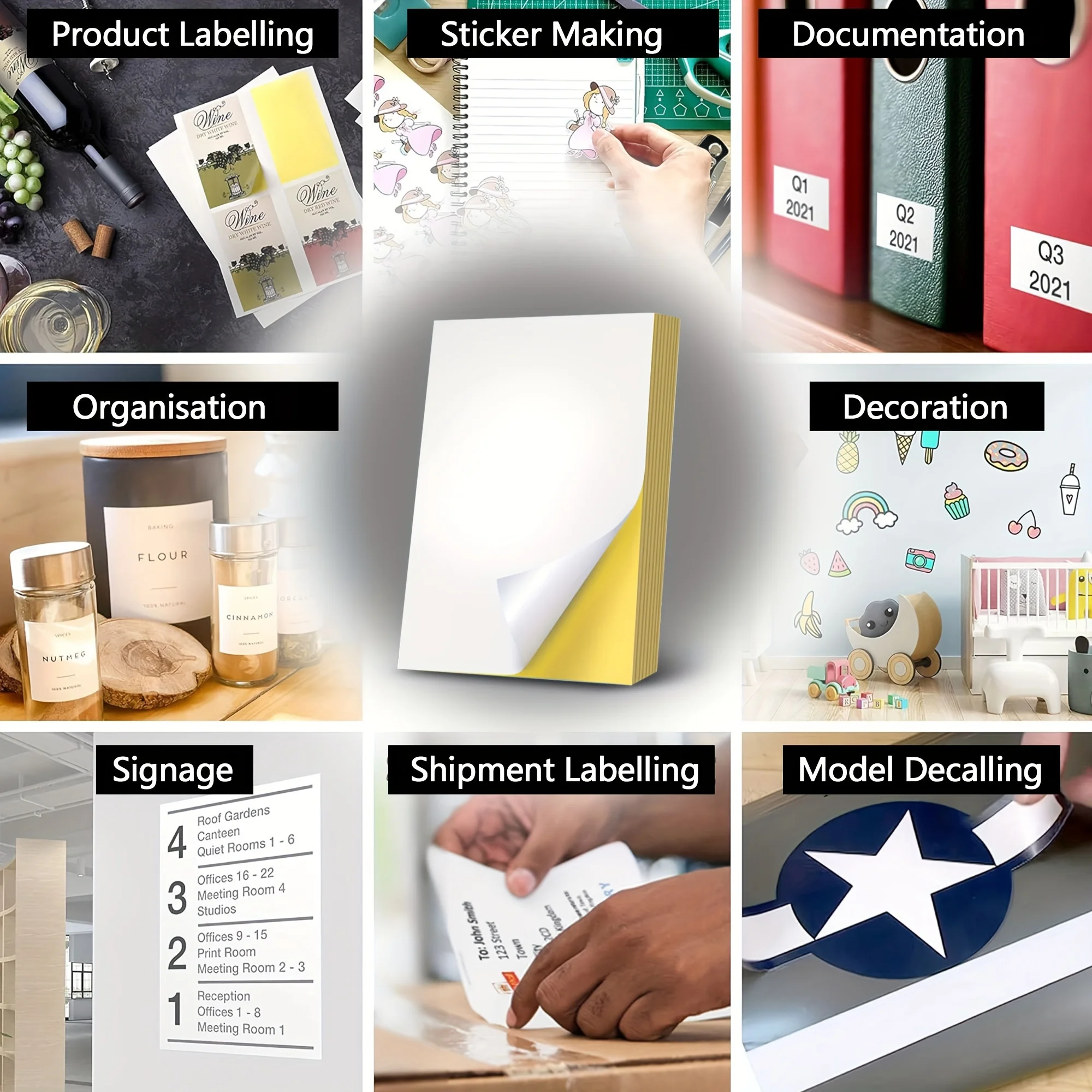 50/100 Sheets A4 Self-Adhesive Sticker Labels - Painting Stickers Perfect for Inkjet Printers - Choose from Matte or Shiny!