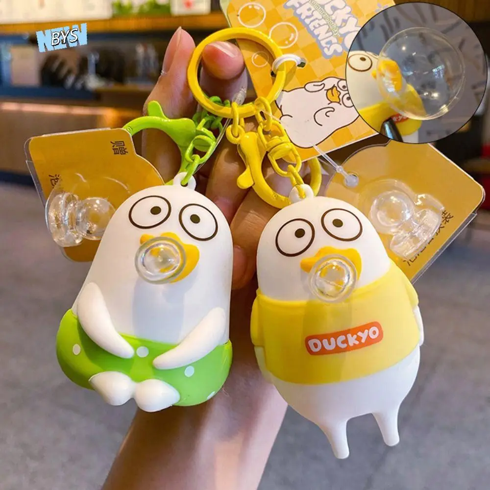 

Blow Bubble Duckyo Friends Keychain Pinch Kneading Silicone Pendant Duck Squeeze Toy Soft Funny Cartoon Bubble Keyring Adults