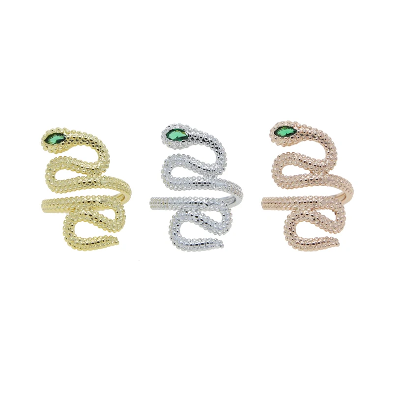 Wholesale Full Finger Jewlery For Women Gold Rose Silver Colors Multi Wrap Open Adjusted Snake Animal Rings