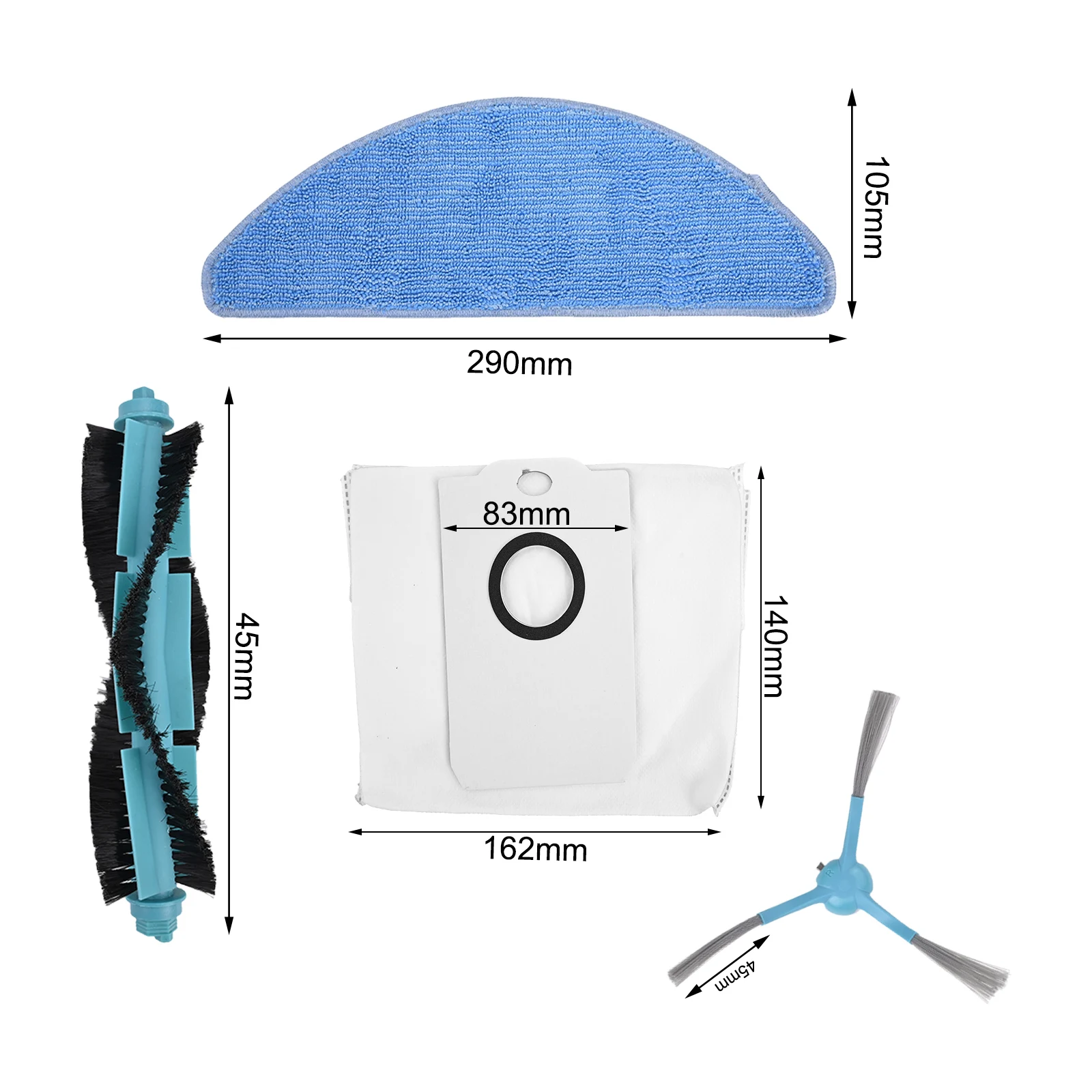 Untuk Conga 8290 untuk Abadi untuk Ultra Power Home untuk Penyedot Debu Sikat Sisi Utama Filter Kantong Debu Kit Kain Pel