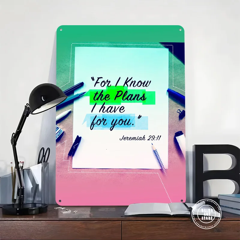 For I Know the Plans Tinplate Poster Custom Wall Art Vintage Metal Signs Retro Tin Plaque for Office Decor Bedroom Decorations