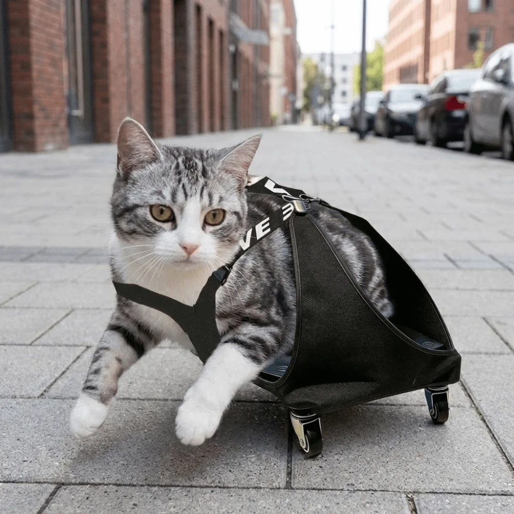 Adjustable Pet Towing Bag Pulley Car Professional Protective Dog Drag Bag Breathable Pet Assisted Walking Vehicle Elderly Pet