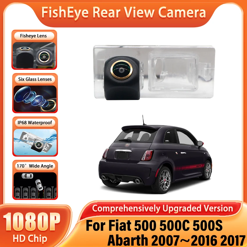 Car Reversing Rear View Camera Night Vision Waterproof For Fiat 500 500C 500S Abarth 2007~2011 2012 2013 2014 2015 2016 2017