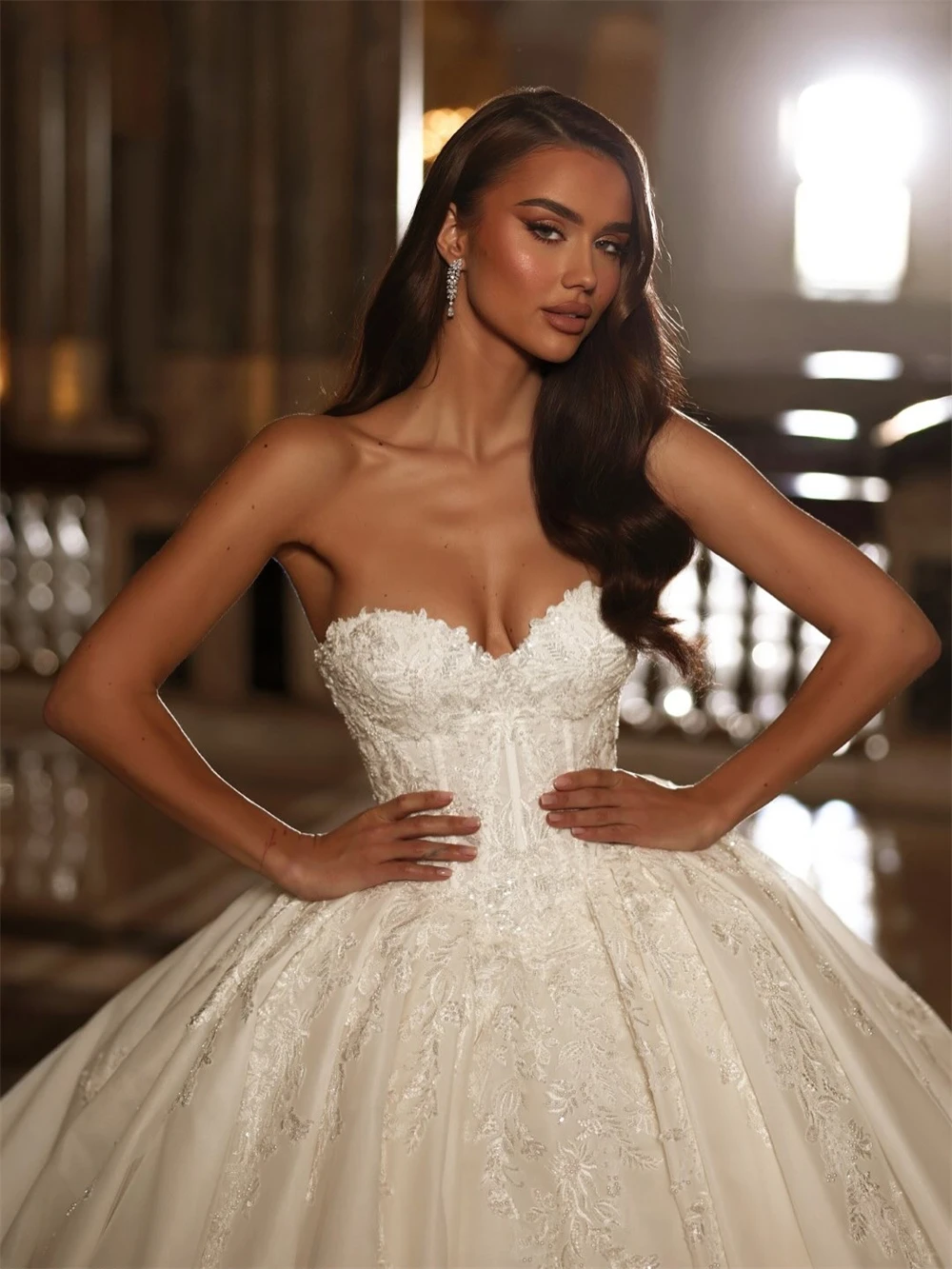 Vestido De Novia De Organza blanco bohemio personalizado, vestidos De Novia formales sin mangas con escote en forma De corazón, Vestido De Novia De ensueño con corte en A
