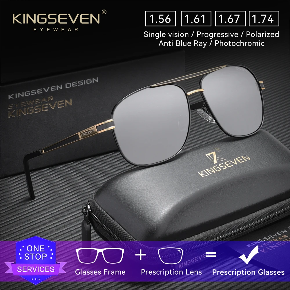 KINGSEVEN Guida Uomini Occhiali da sole da vista Miopia Ipermetropia Occhiali progressivi Occhiali estivi con lenti ottiche causali all'aperto