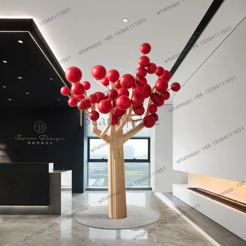 Colored tree ball large ornament floor installation art decoration