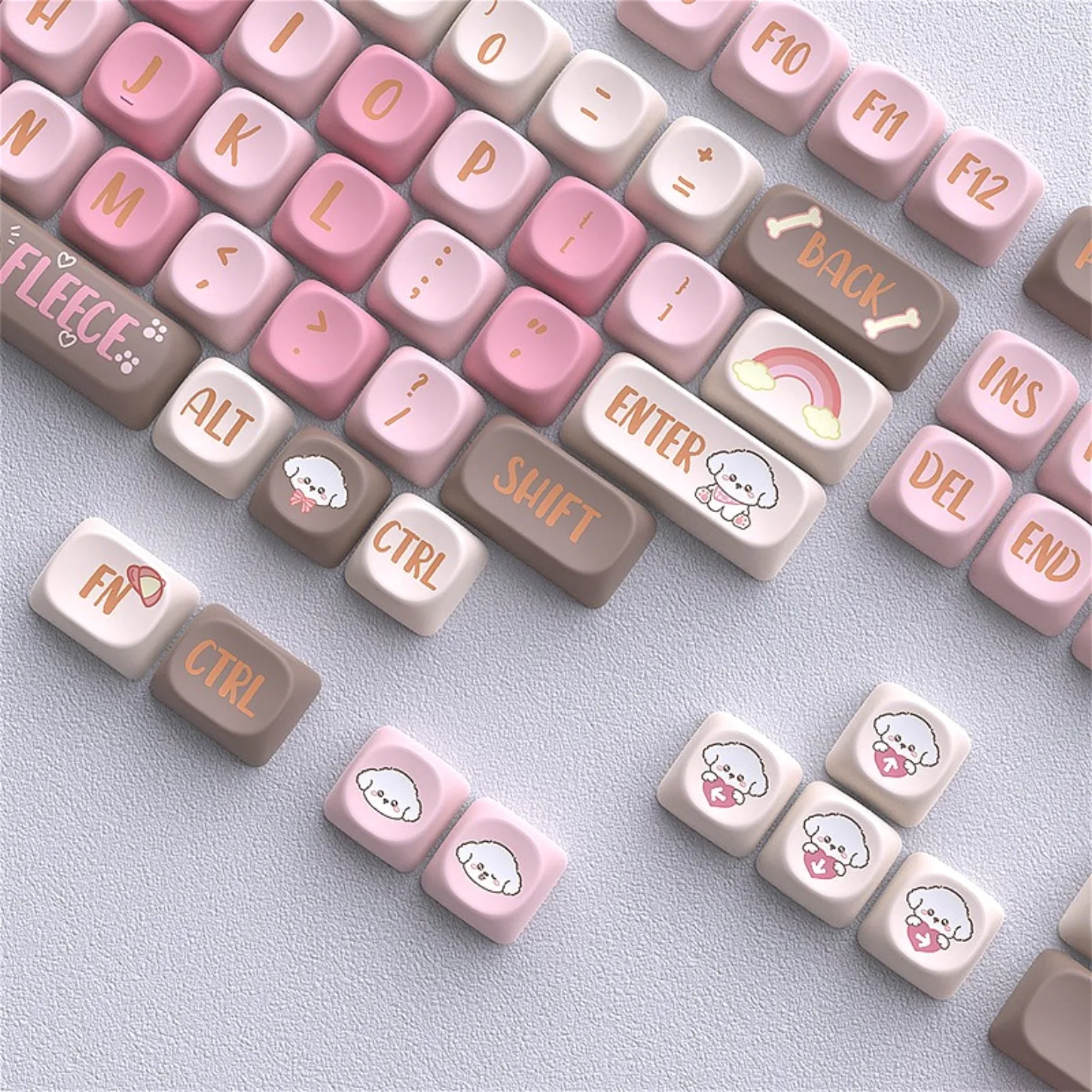 Evil Fleece Theme MOA Profile Keycaps 108 Keys PBT Material Compatible with 68/75/98 Layout Mechanical Keyboard
