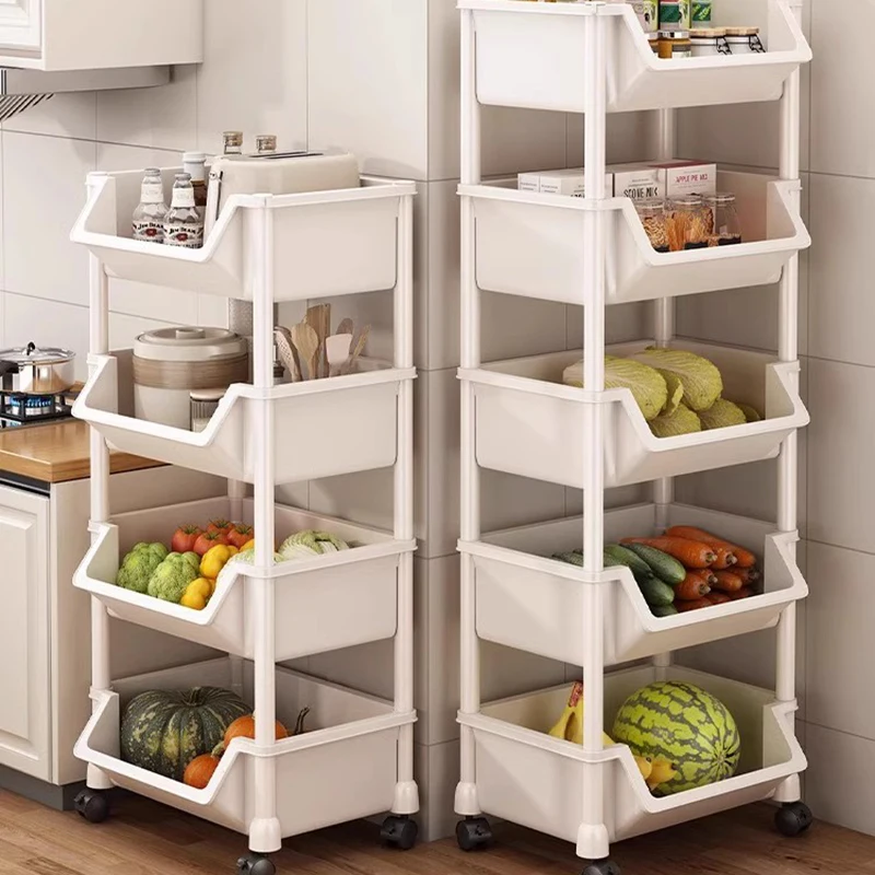 Rack Utility Trolley Kitchen Cart Multi Use White Functional Trolley Kitchen Storage Vegetable Mueble De Cocina Home Furiture