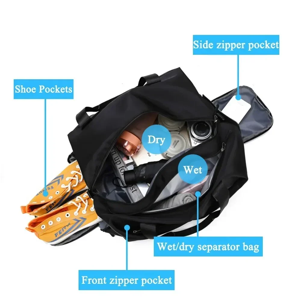 Sports Gym Bag Travel Dry Wet Bag Handbag Multifunction Swimming Shoulder Messenger Weekend Fitness Training Bag