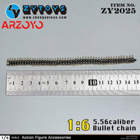 ZYTOYS ZY2025 50pcs 1/6 Scale 5.56 Caliber Bullet Chain M27 Link Model Scene Props Fit 12'' Soldier Action Figure Body