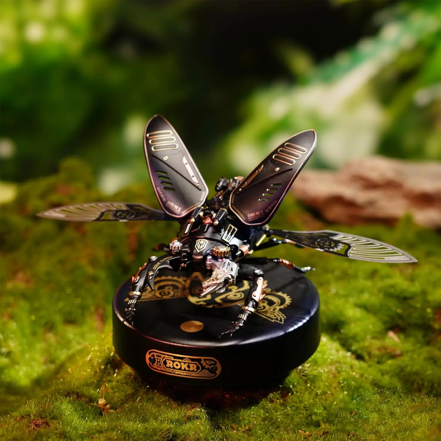 Robotime Rokr 3D Metalowe puzzle Stag Beetle Plastikowy model silnika Zestawy do budowania mechanicznego wieku Prezent dla nastoletnich dorosłych 115 szt MI03