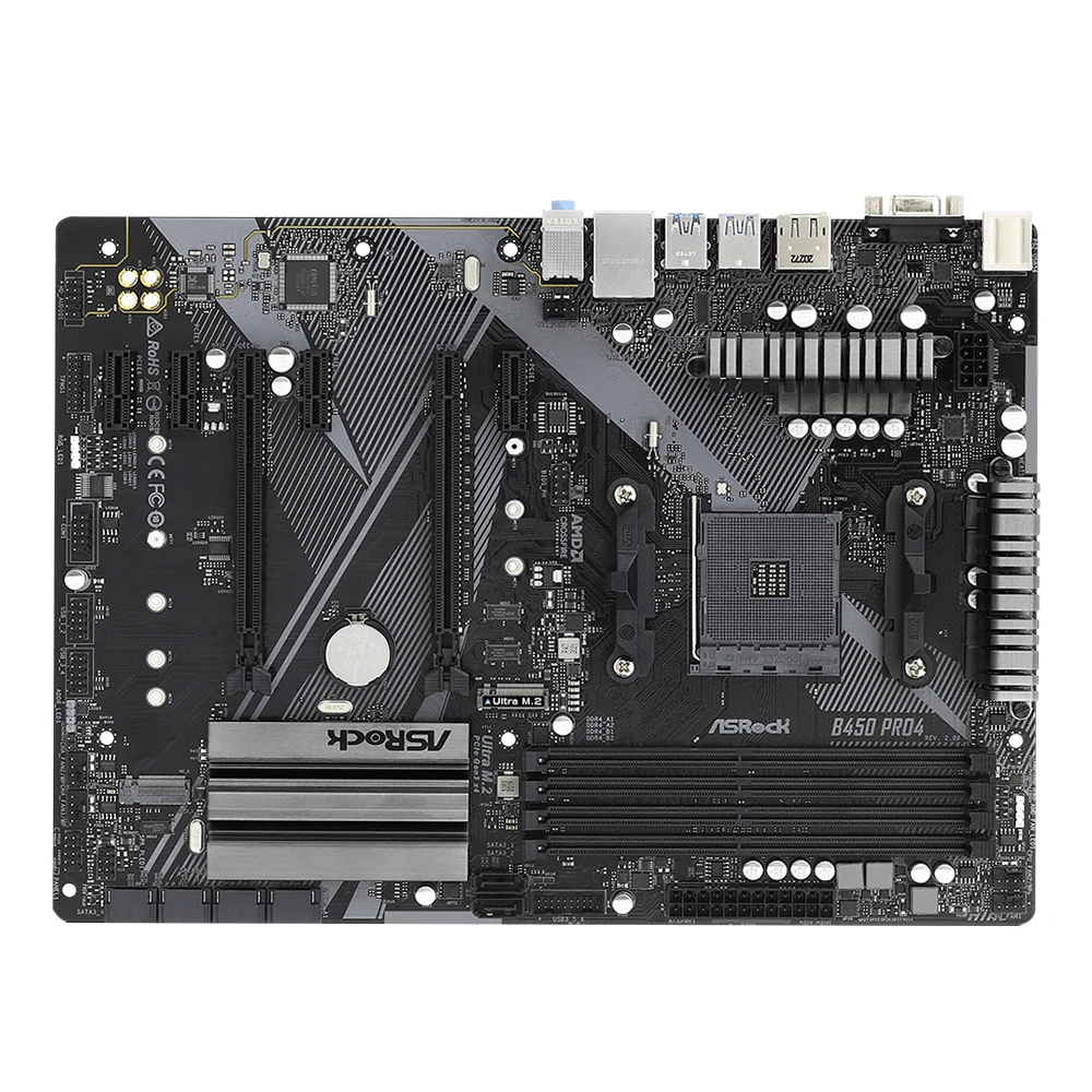 b450 AM4 placa mãe B450 Pro4 R2.0 motherboard CPU Support Ryzen 5 5600 7 5700X 5800X 9 5900X memória ramDDR4 128GB Ultra M.2 ATX