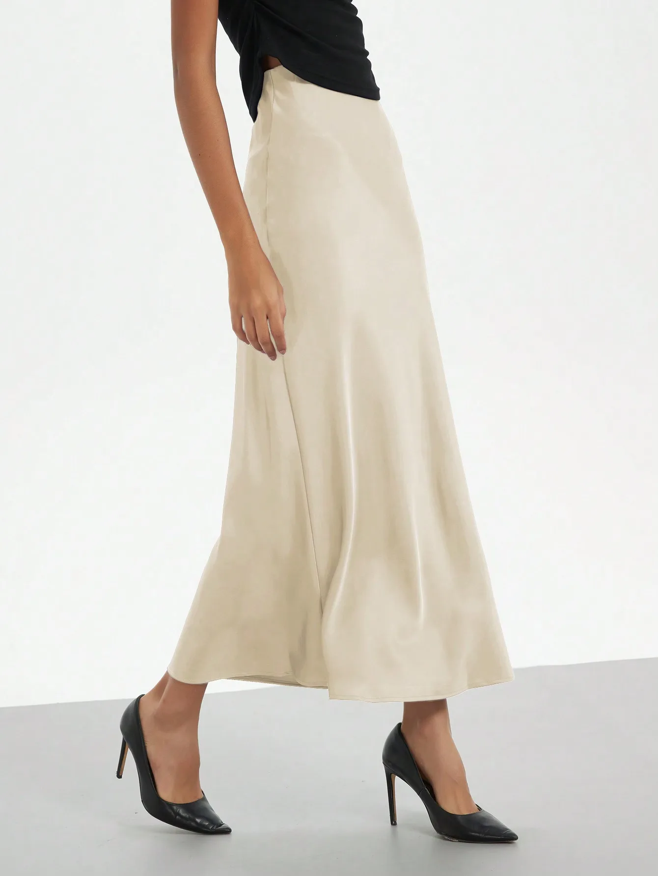 Jupe longue en satin élastique pour femme Se-Hore Fashion, adaptée à toutes les saisons