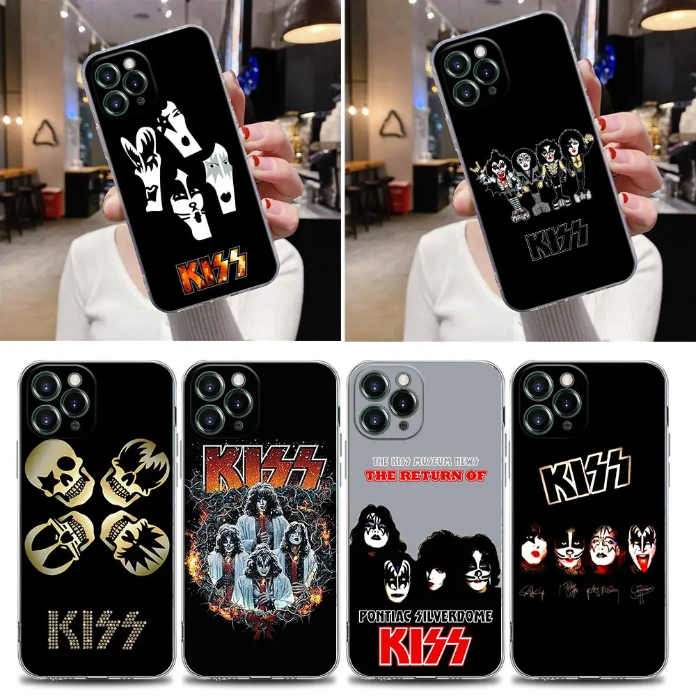 Kiss Classics Rock Band Clear Case For iPhone 16 15 14 13 12 11 Pro Max Mini Xs XR X 7 8 Plus 6 Kiss Soft Cover Silicone Cases