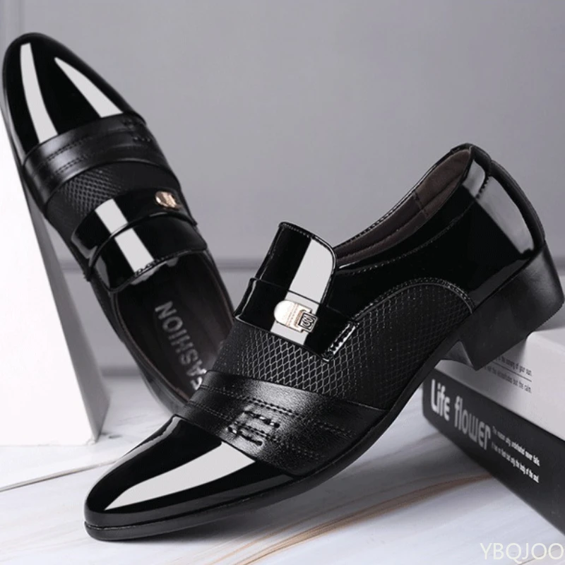 Duże Rozmiary Modne Męskie Eleganckie Buty Biurowe Niskie Wygodne Codzienne Szpiczaste Wielofunkcyjne Męskie Buty Ślubne
