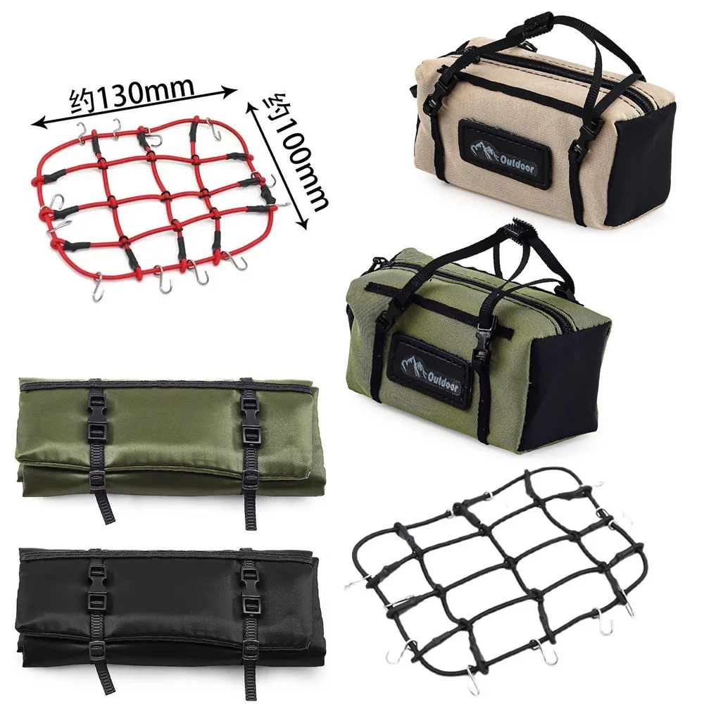 1/10 RCクローラーカーTRX4ディフェンダーブロンコAXIAL SCX10 RC4WD D90レイスジープTF2用シミュレートされた車の屋根寝袋/ダッフルバッグ