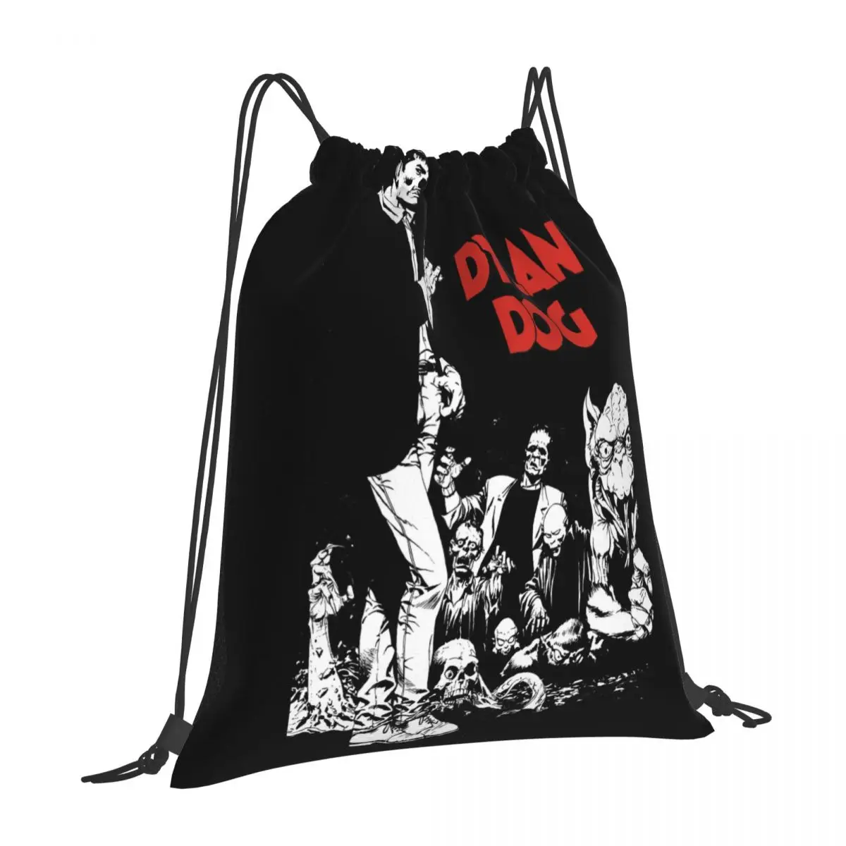 

Dylan Dog Italian Horror Comic 1986 Show Sparkly Drawstring Backpacks Glam Lovers School Camping Trips Canvas