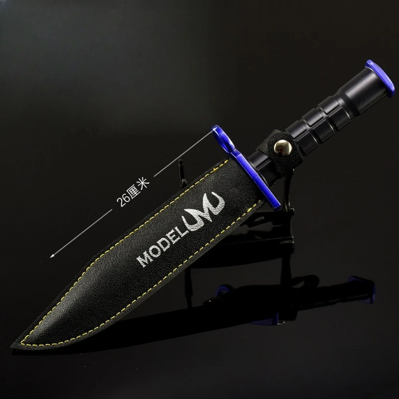 26 سنتيمتر/10.23in M9 دوبلر الأزرق قلادة جلدية لعبة الطرفية كاتانا سكين سلاح معدني نموذج تأثيري الدعامة الحلي الحرفية الهدايا #5
