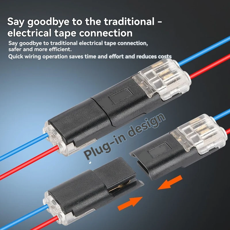2 Pin Plug Docking Electrical Connector LED Wire Cable Automotive No Break Lines Connector Strip Terminal Connection-AD23