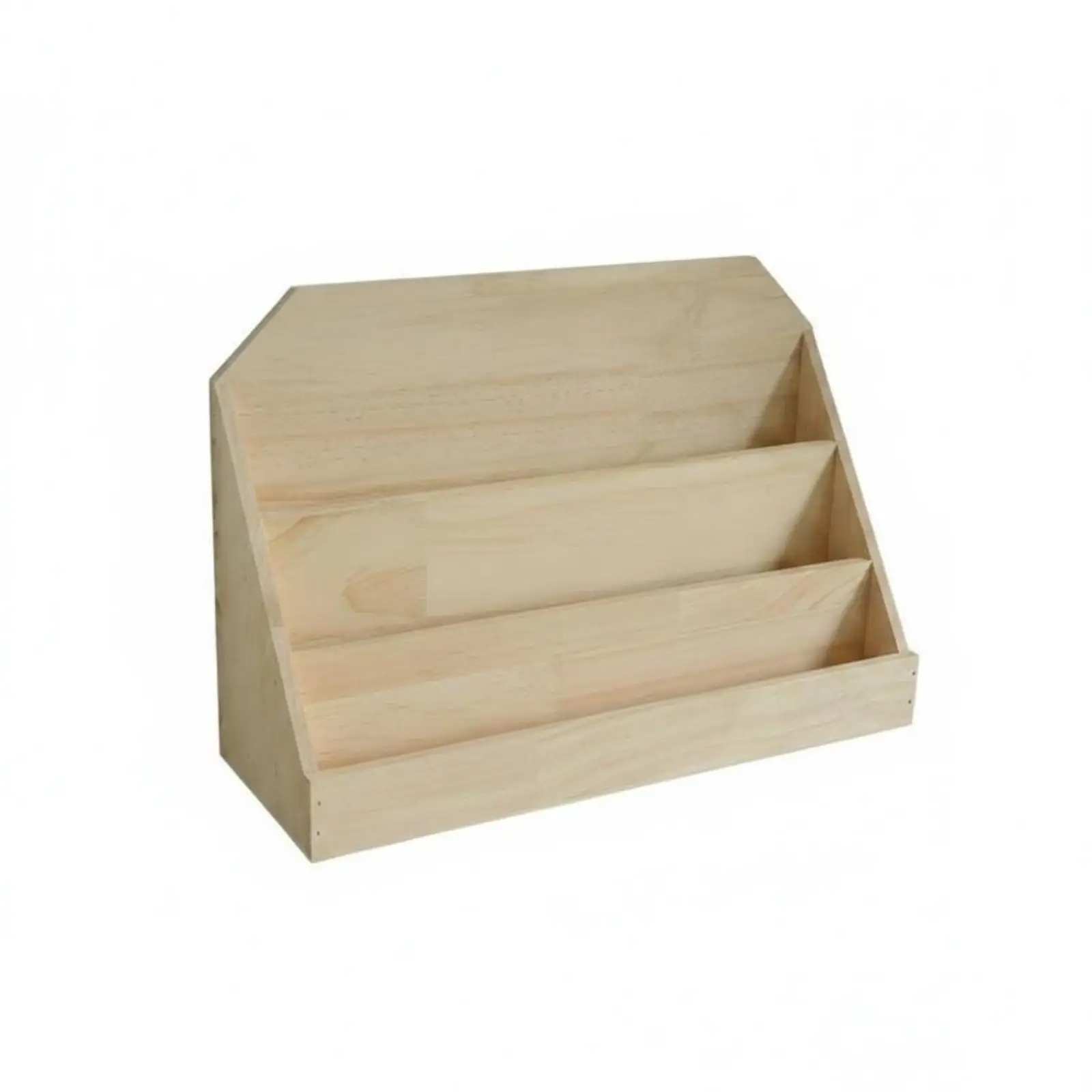Vintage Wood Desk Organizer with Pen Pencil Holder for Office Supplies Storage Rack for Books Letters Files