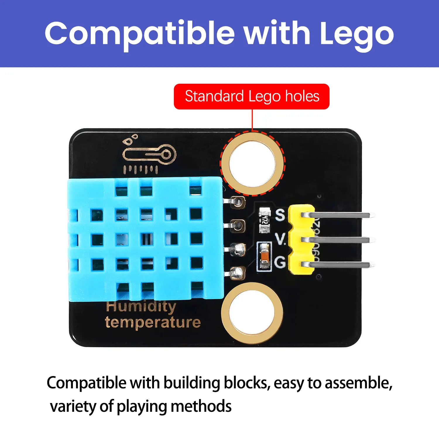 1 PC DHT11 Temperature and Humidity Sensor Compatible with Arduino/Raspberry Pi/Lego DIY For Home Environment Monitoring