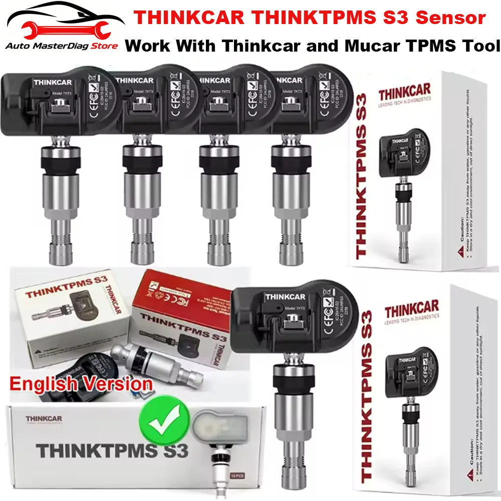 THINKCAR THINKTPMS S3 315/433MHz Car TPMS Tire Pressure Sensor Work with Thinkcar / Mucar VENUL I-PRO tpms tool