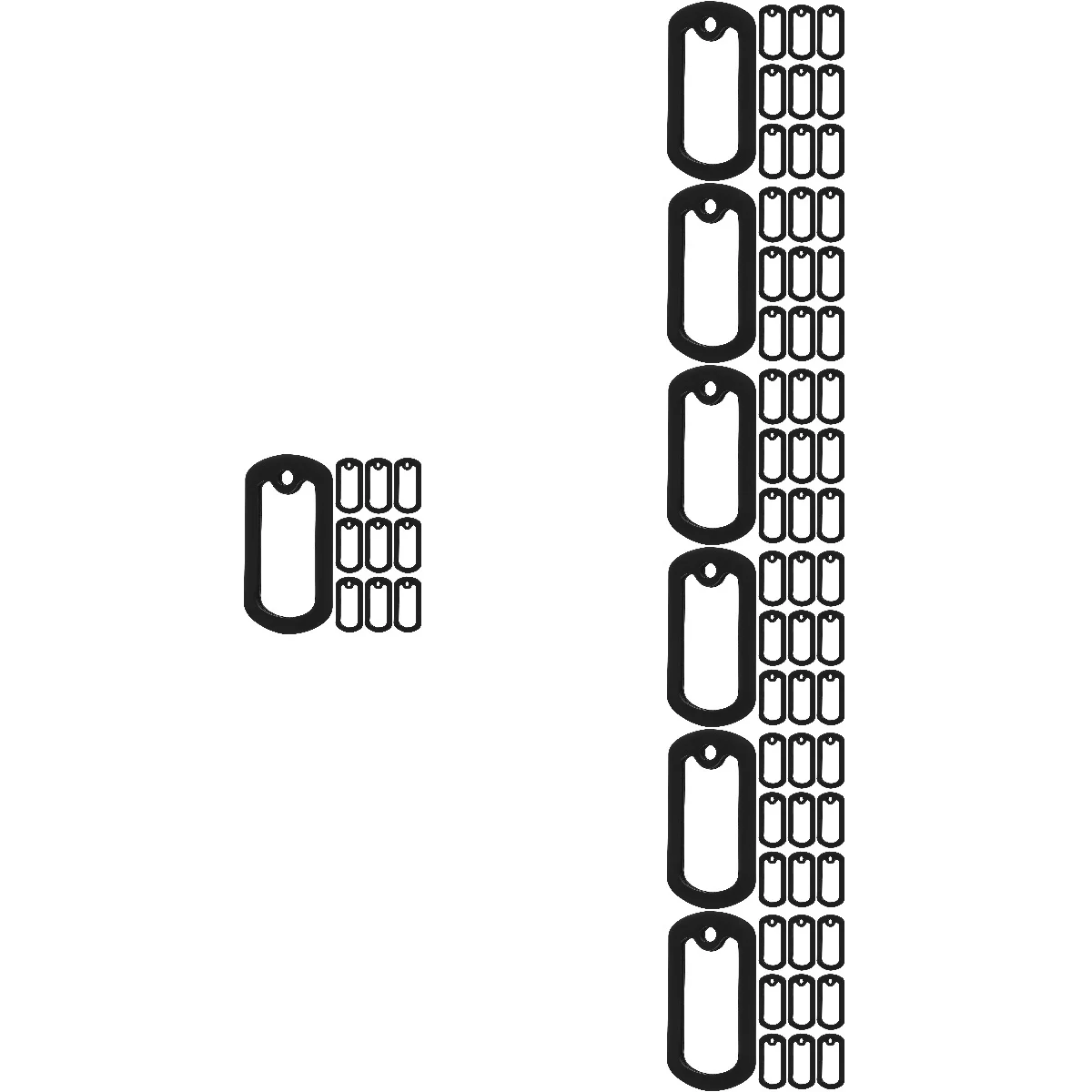 

7pcs Set of 7 Cover Military Dog Tag Covers Silent Pet Silicone Tags Silencers