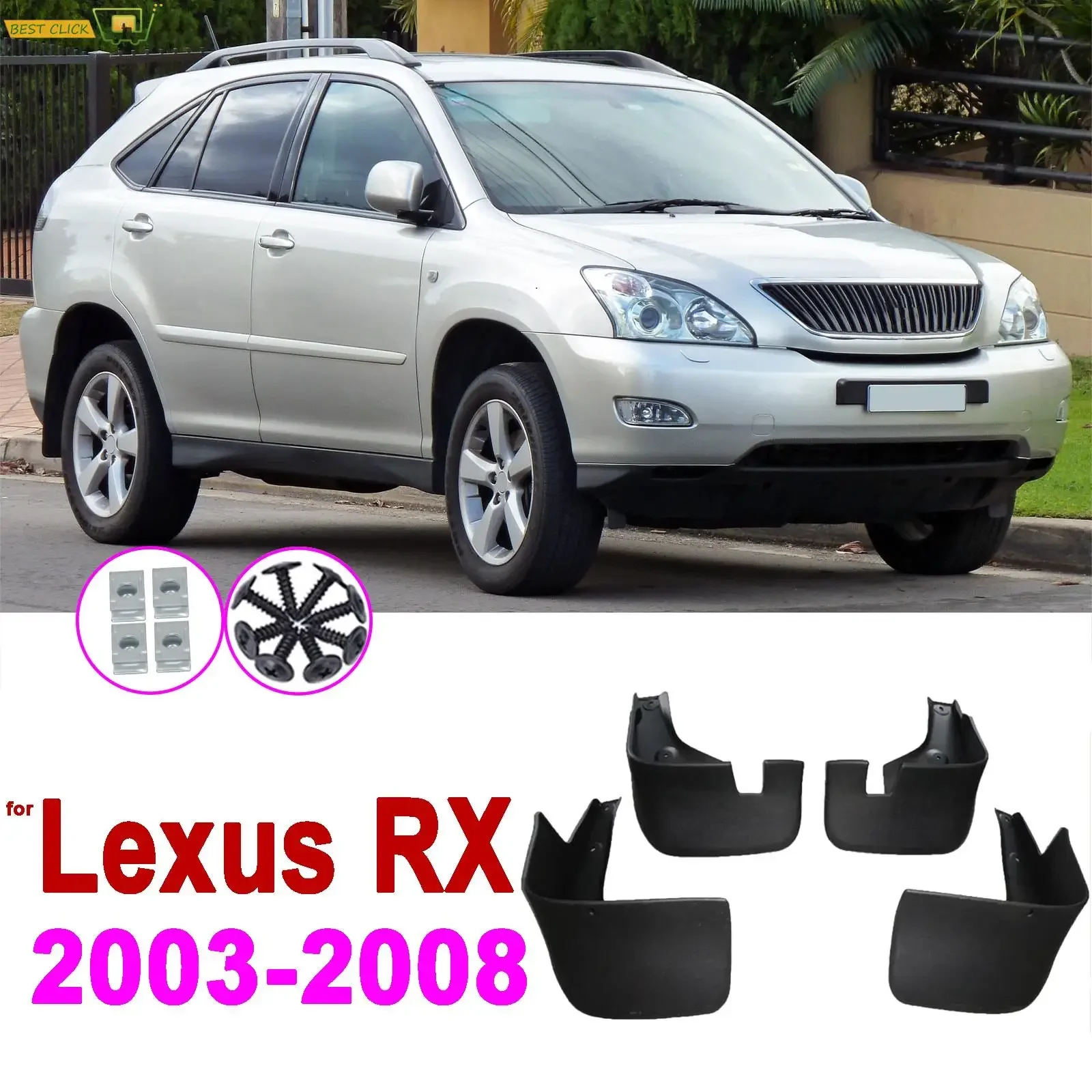 Car Mudguard for Lexus Harrier RX300 RX330 RX350 RX400h XU30 2003 2004 2005 2006 2007 2008 Fender Mud Guard Flap Splash Mudguard