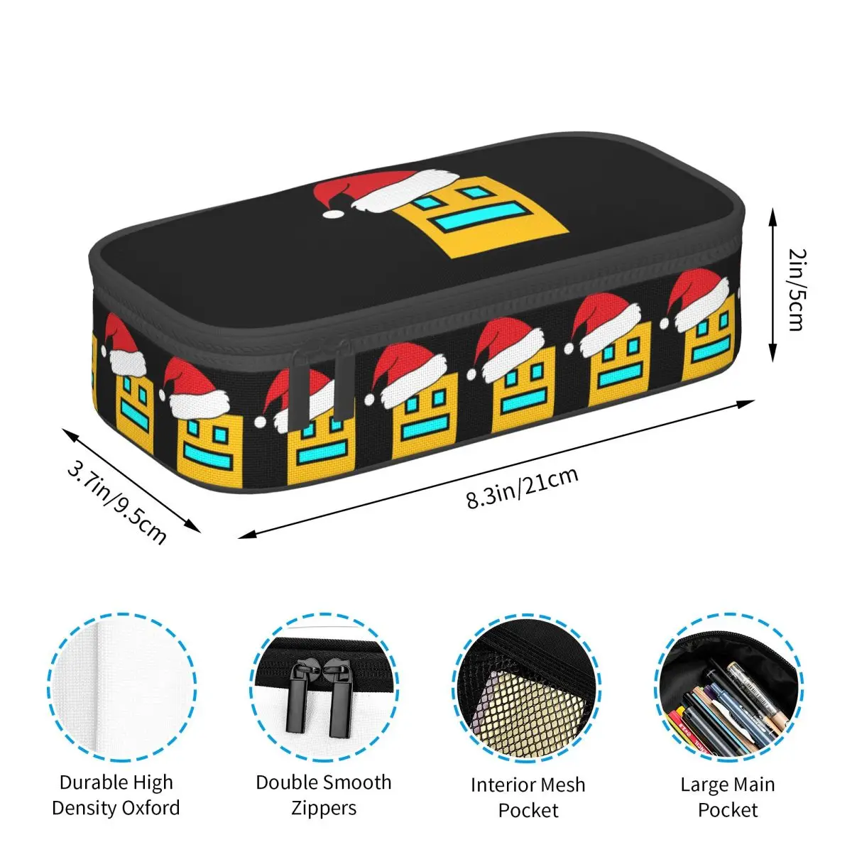 Geometry Cube Gaming Dash Pencil Cases Pen Holder Storage Stationery Supplies Large Storage Pen Box Pencil Bag for Students
