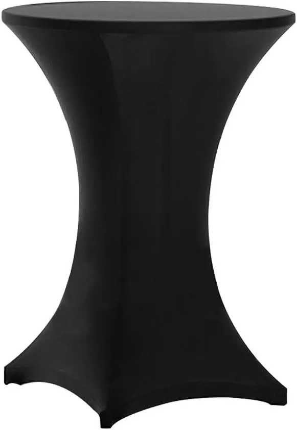 Highboy Spandex Cocktail Table Covers Black, Cocktail Table Spandex Covers, Fitted Stretch Cocktail Tablecloth for Round Tables