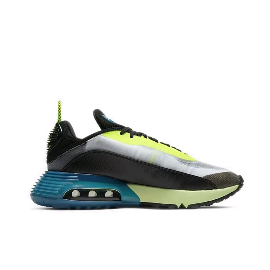 Nike Original Air Max 2090 Low Top Men's and Women's Casual Shoes Comfortable Height Increasing Running Shoes Yellow Blue