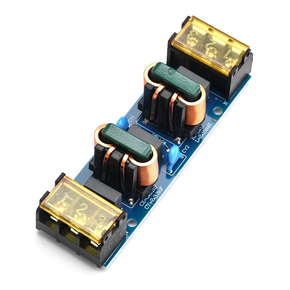 25A Power Filter EMI High-Frequency Two-Stage Power Low-Pass Filter Board Filter Module PCB Copper Access Filter Circuit