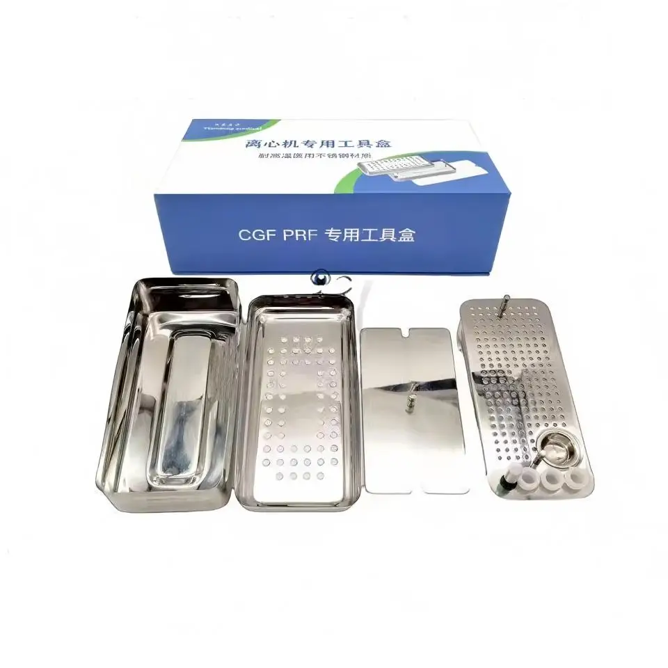 Premium Stainless Steel CGF PRF Box Set Dental Implant Membrane Box Centrifuge Surgical Instruments Kit Complete Autoclavable De